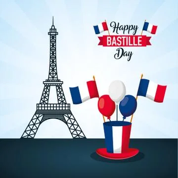 Happy bastille day Stock Illustration