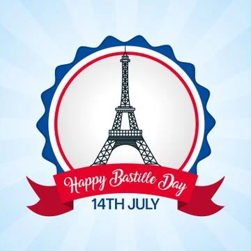 Happy bastille day Stock Illustration