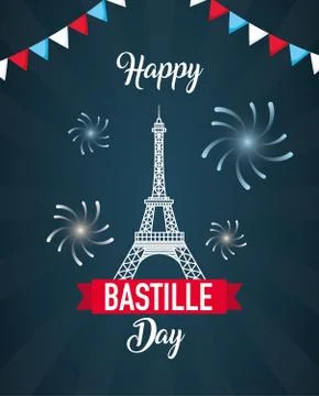 Happy bastille day Stock Illustration
