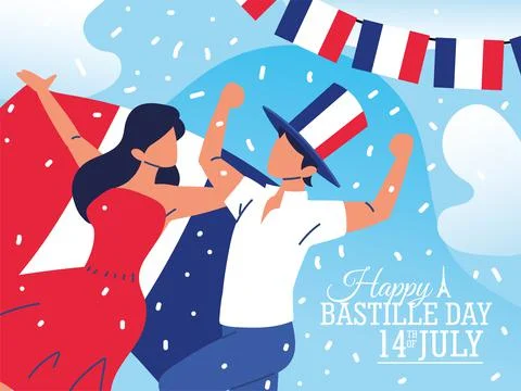 Happy bastille day Stockillustratie