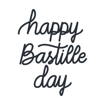 Happy bastille day phrase Stock Illustration