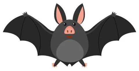 Happy bat on white background Stock Illustration