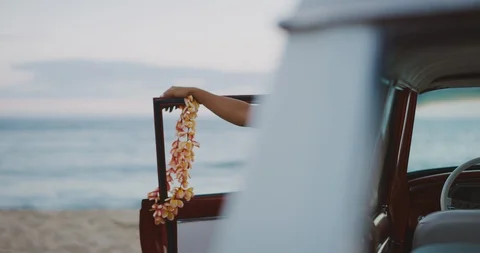 Happy to be at the beach in style Stock Footage 110783199