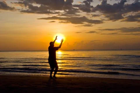 Happy on the beach Stock Photos