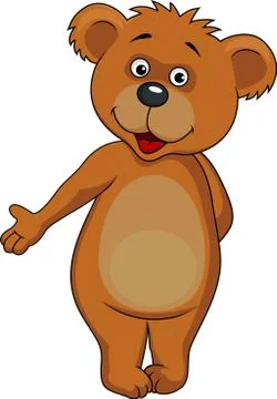 Happy bear waving hand Stock Illustration