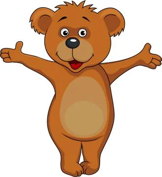 Happy bear waving hand Stock Illustration