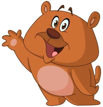 Happy bear waving Stock Illustration
