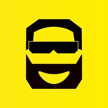 Happy beard man smile Stock Illustration