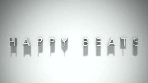 Happy beats 3D title animation with shadows on a white background 스톡 동영상 297216751