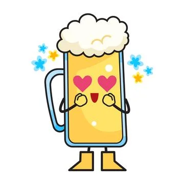 Happy beer character Stock Illustration