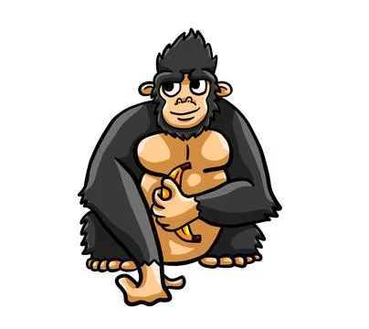 Happy Big Gorilla Stock Illustration