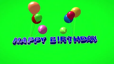 Happy Birthday 3d Text Flying On Balloon Stock Video Pond5