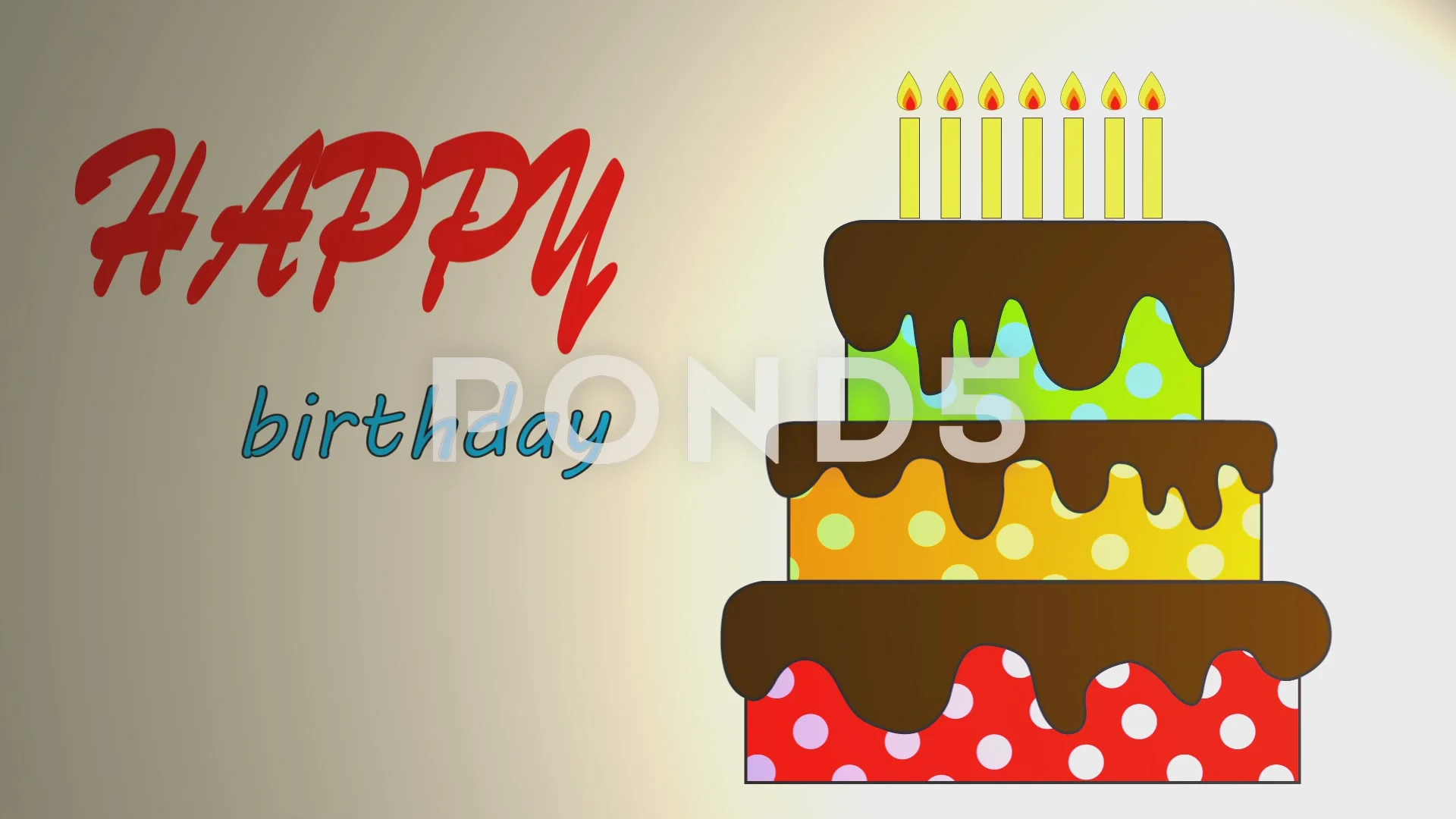 Happy birthday animation. Birthday cake.... | Stock Video | Pond5
