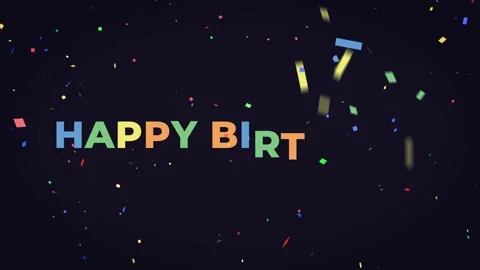Happy Birthday animation dark background Stock Footage