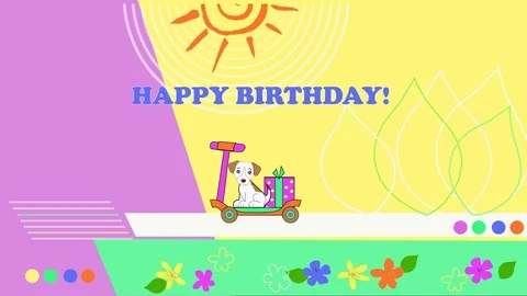 Happy Birthday Animation Stock Footage 123607252