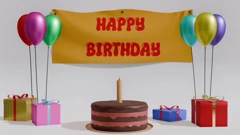 Happy Birthday Animation Video stock 303593072