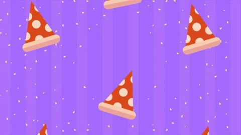 Happy birthday animation with hats pattern Stock Footage 201907152