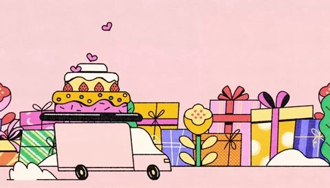 Happy Birthday Background with Cake and Gifts Stock Footage 336977128
