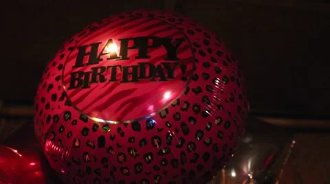 Happy Birthday balloons, dark background Stock Footage 60054919