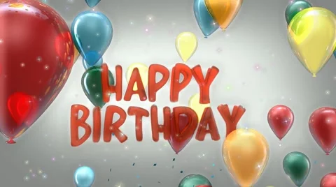 Happy Birthday Balloons Stock Footage