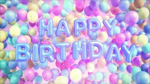 Happy Birthday Balloons Stock Footage 130342213