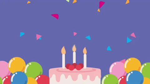 happy birthday balloons helium animation | Stock Video | Pond5