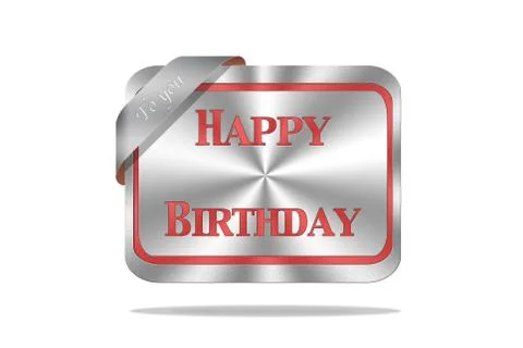 Happy birthday button. Stock Illustration