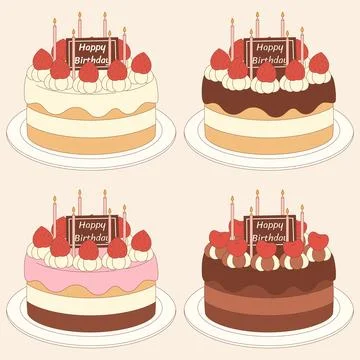 Happy birthday cake 2 Stock Illustration