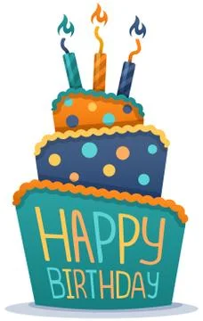 Happy Birthday Cake Illustrazione stock