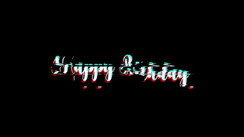 Happy Birthday Calligraphy Glitch Effect Transition Stock Footage