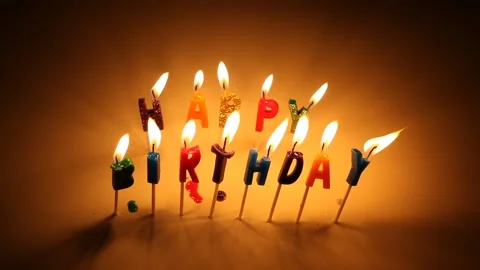 Happy Birthday Candles Burning White Bac... | Stock Video | Pond5