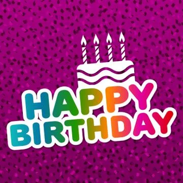 Happy Birthday Card with Cake. Stock Illustration
