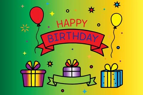 Happy birthday celebration concept vector Stock Illustration