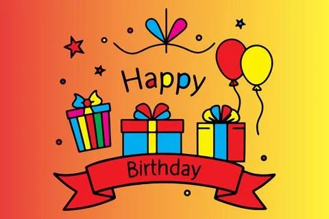 Happy birthday celebration concept vector Stock Illustration