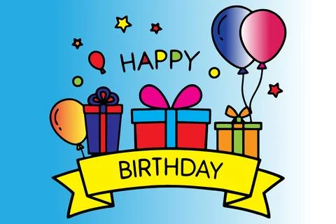 Happy birthday celebration concept vector Stock Illustration