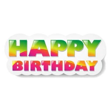 Happy birthday cloud Stock Illustration