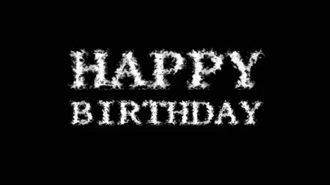 Happy Birthday cloud text effect black isolated background Stock Footage 139607410