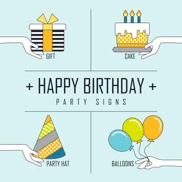 Happy birthday concept Illustrazione stock