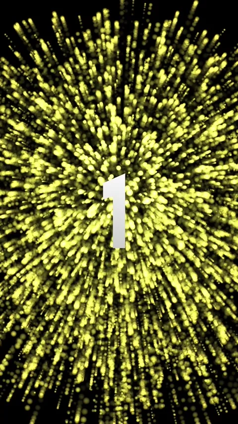 Happy birthday countdown 5 to 1 with fireworks vertical background Video stock 346666063