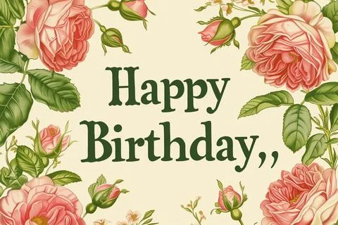 Happy birthday flowers background 03 Stock Illustration