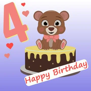 Happy Birthday for four years Stock Illustration