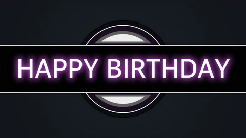 Happy Birthday with frame on black gradient Video stock 236178406