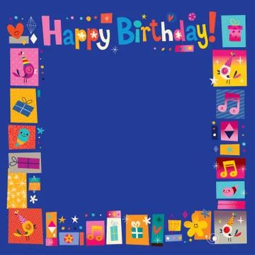 Happy Birthday frame Stock Illustration