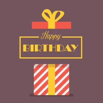 Happy birthday with gift box Stock Illustration