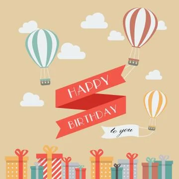 Happy Birthday Greeting Card Stock Illustration
