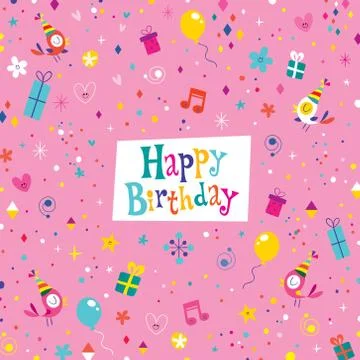 Happy birthday greeting card Stock Illustration