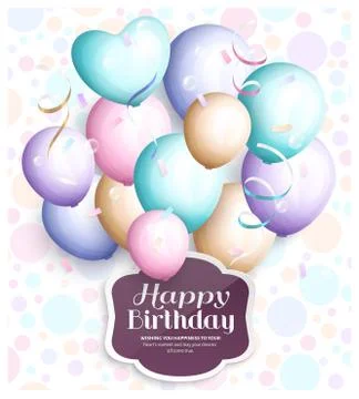 Happy birthday greeting card. Vector. Stock Illustration