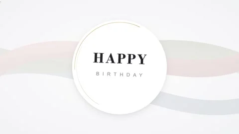 Happy birthday greeting motion background, with soft pastel, wavy lines and.. Stock Footage 344857911