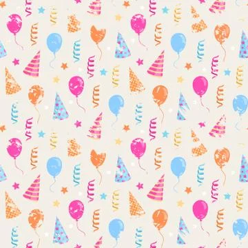Happy birthday grunge pattern Stock Illustration