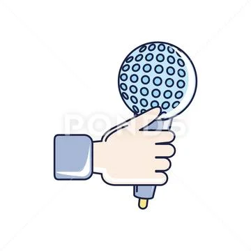 Happy birthday, hand with microphone karaoke celebration party line and fill Stock Illustration
